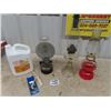 Image 1 : 3 Coal Oil Lamp 1) is Wall Mount w Reflectors & 3 Litres of Lamp Oil