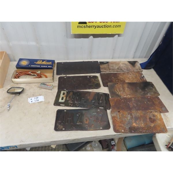 Packard New Old Stock Ignition Cable Start Lloyd Spark Plug & 9 New York Plates Oldest is 1918- Newe