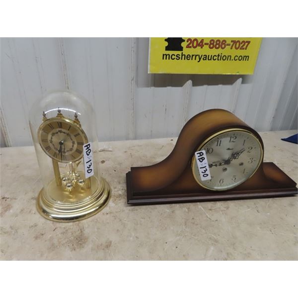 2 Mantle Clocks - 1) Hermle Napolean Style 1) Quartz Anniversary - Both are Made in Germany