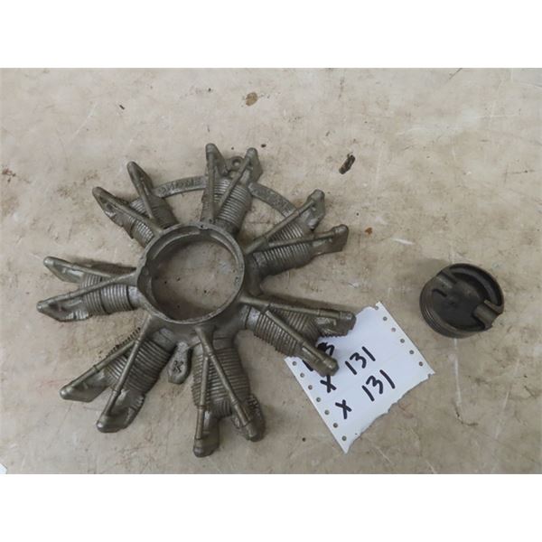 Cast Engine Display 12 RD & Piston Ashtray