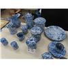 Image 4 : 23 Pcs of Enamelware - Blue & White