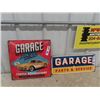 Image 1 : 2 Modern Metal Garage Signs 1) 15" x 15" & 1) 8" x 20"