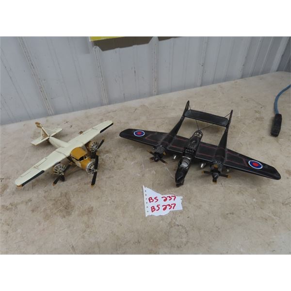 2 Metal Plane Displays 1) 13" x 13" & 1) 19.5" x 14"