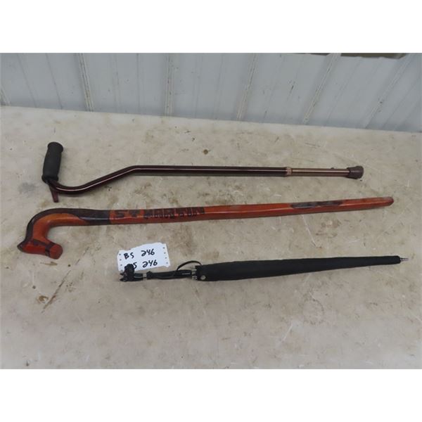 2 Canes & 1 Umbrella