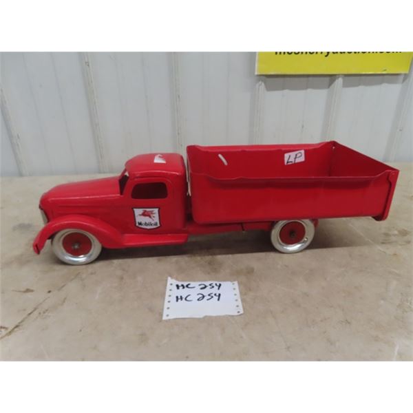 Pressed Metal Truck - Repainted w/ Mobil Oil Decal 23" Long