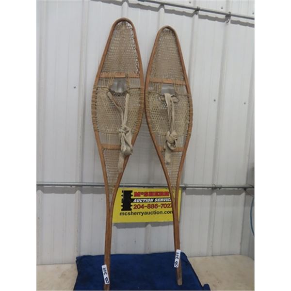 Hudson's Bay Fur Trade Cree Snowshoes. late 1800's- early 1900's. Size undetermined.. 12" x 60"