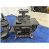 Image 4 : Antique Electric Tin Toy Stove & 3 Cast Iron Stoves