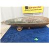 Image 5 : Large 31" Antique Pressed Steel Graf Zepplin Pull / Ride-on Toy. 1920 era