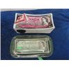 Image 4 : 2 Canada 25 cent Shinplaster, 1oz. Pure silver Buffalo Nickel, 1867-1967 Dollar Bill Paperweight, 19