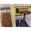 Image 3 : Vintage Haida First Nations 17" Hand Carved Signed Totem Pole, hand Carved Signed 15" x 11" Bear Pan