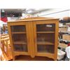 Image 3 : 2 pc. Maple Stepback Kitchen Cupboard 74" x 42" x 18" - glass cracked in one spot