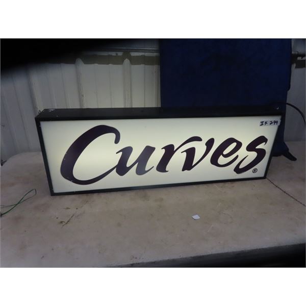 Curves Light Up Sign 12" x 36" x 8"