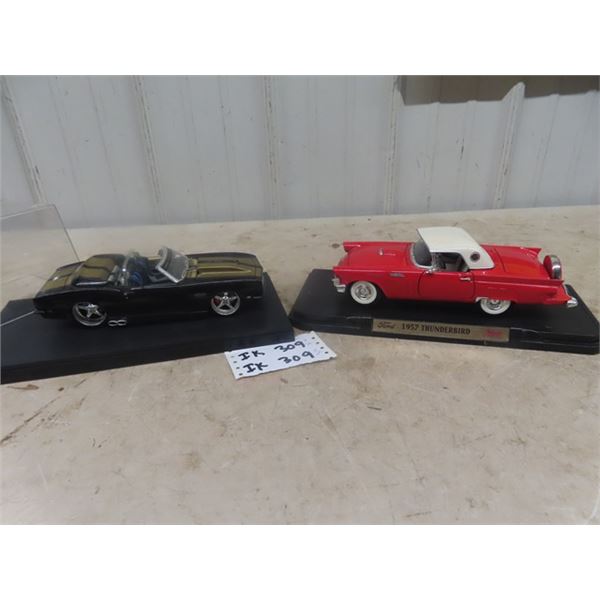 2 Die Cast Cars - 1) '57 Ford Thunderbird, 1) '08 Chevy Camero - both 1/18 scale