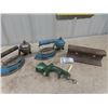 Image 1 : 2 Coleman Gas Irons & Rail Line Anvil & Grinder