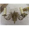 Image 2 : 3 Brass Light Fixtures - Ceiling & Wall Mount