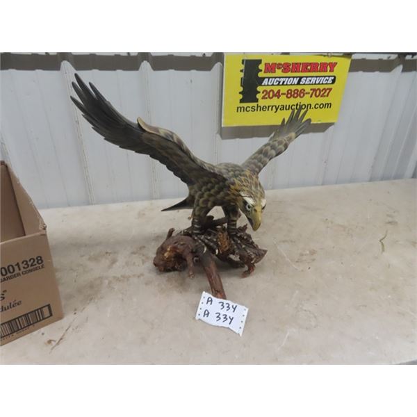 Wood Carved Hawk 24" Wing Span