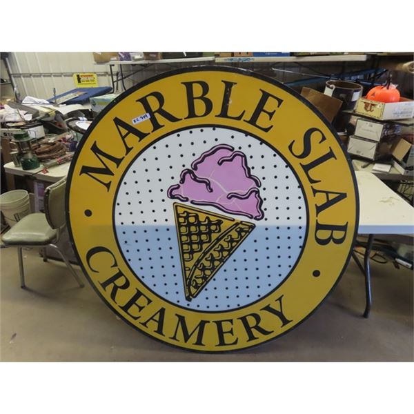 Marble Slab Ice Cream Fiberglass Sign 72" Round