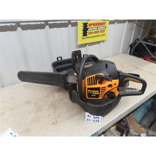 Poulan Pro 42cc Chain Saw w/ Case