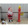Image 1 : Blow Mould Santa 33" Tall & Candle 38" Tall