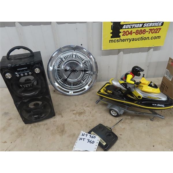 R/C Sea-doo, Hubcap clock, Sylvania Speaker