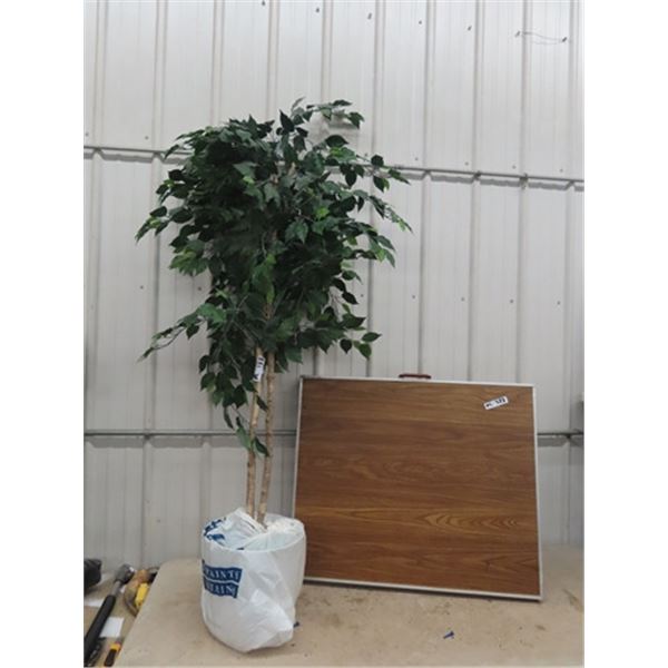 Artificial Plant 7' Tall & Folding Table