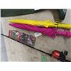 Image 3 : New sz 3 Hip Wader, Fishing Rod & Reel w/ Tackle &2 Umbrellas