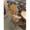 Image 4 : Oak Pedestal Table & 3 Press Back Chairs