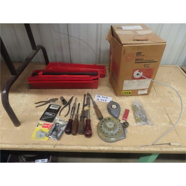 Magnetic Hazzard Reflector, Telephone Cable, Various Tools