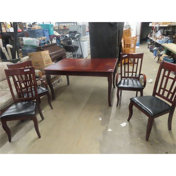 Dining Room Table 42" x 60" & 4 Chairs - 2 are Captain chairs