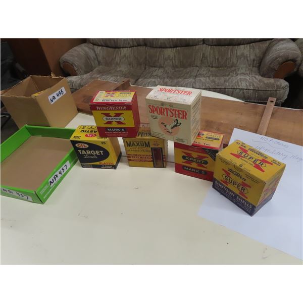 6 Vintage Various Shotgun Ammo Boxes NO Ammo