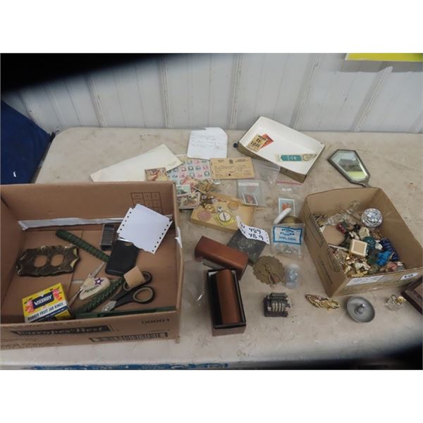 Odds & Ends - Ornaments, Pencil Sharpener, Stamps War Cards, plus more