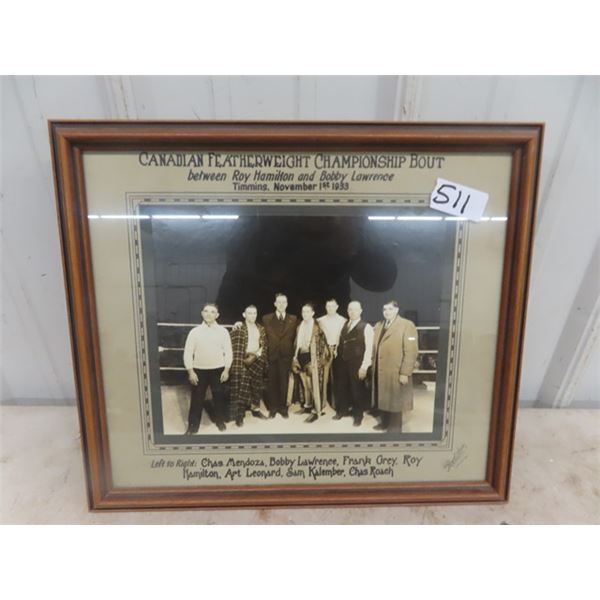 1933 Boxing Photo - Canadian Feather Weight Championship between Roy Hamilton & Bobby Lawrence