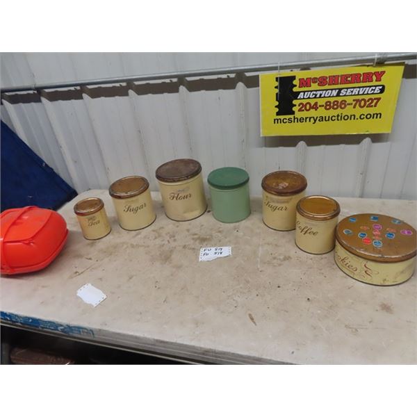 (FU) Vintage Cannister sets & Picnic Lunch Set