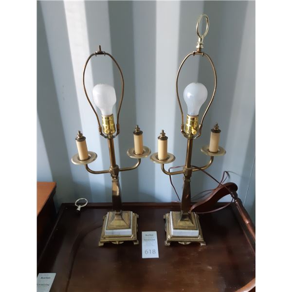 Pair of Brass Lamps Cat B