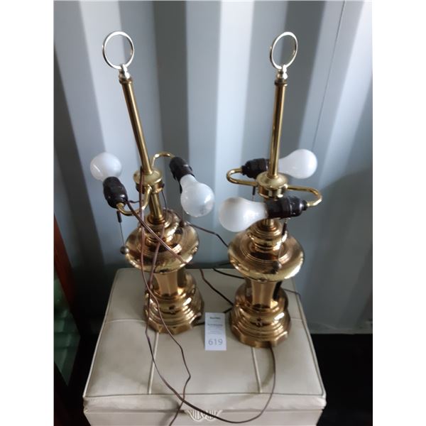 Pair of Brass Lamps Cat B