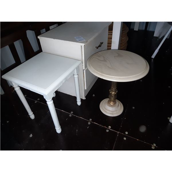 Marble Table, End Table and Drawers Cat C