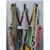 Image 2 : Asst costume necklaces, wall decor, seashells wooden rack