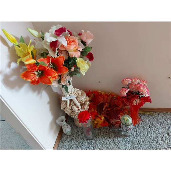 Asst vases incl large Mexican vase