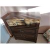 Image 4 : Bed frame with headboard (bedding, mattress, box spring not included), 4-drawer chest of drawers, dr