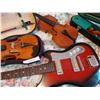 Image 3 : 3 violins (Stradivarius copies, need TLC), 2 violin cases, electric guitar (no model #)
