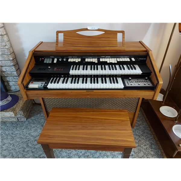 Farfisa organ with bench and built-in tape deck