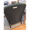 Image 4 : Vintage green upholstered wingback recliner; sunhat