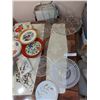 Image 4 : Decorative plates and bowls, glass water pitcher, egg spoons, serving plates, handmade divider plate