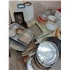 Image 2 : Huge lot of asst baking equipment incl. cookie trays, bread pans, pie plates, flan pan, rolling pin,
