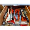 Image 2 : 2 full drawers of kitchen utensils; filleting knife, knife block with knives