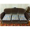 Image 13 : 2 upholstered chairs, couch - inlaid solid accent
