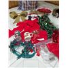 Image 2 : Large Christmas lot incl. tinsel, lights, decorations, bows, 3-foot tree, mugs glass bowl