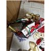 Image 6 : Large Christmas lot incl. tinsel, lights, decorations, bows, 3-foot tree, mugs glass bowl
