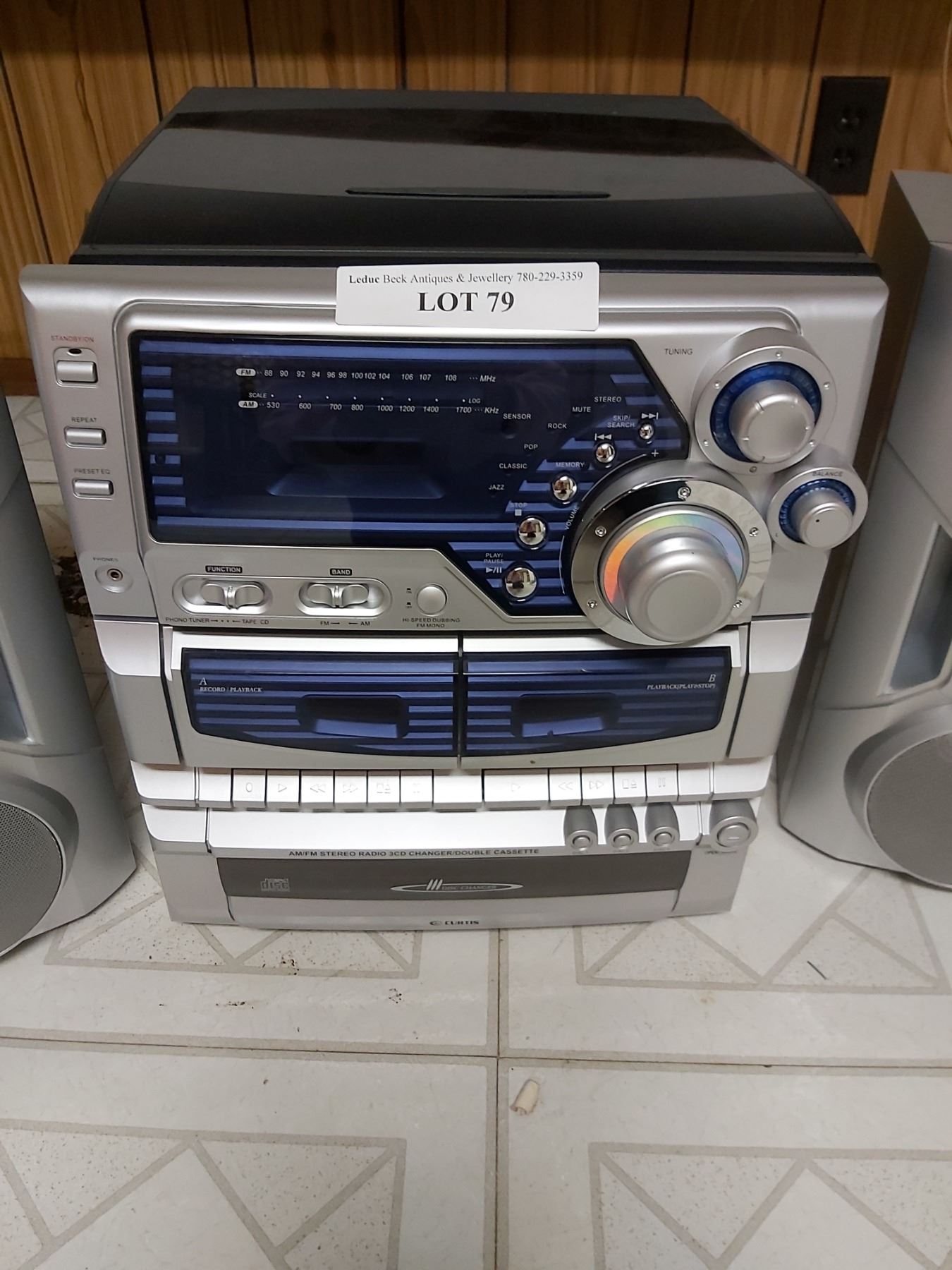 Curtis AM/FM stereo, 3 CD changer, double cassette with 2 speakers ...