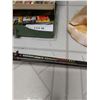 Image 2 : South Bend Black Beauty Fishing Rod & Reed; tackle box and large seashell